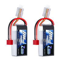 Zeee 2S 2200mAh Shorty Lipo Battery 7.4V 50C RC Battery with Deans Connector Soft Pack for 1/16 Slash RC Car RC Truck RC Helicopter Airplane Quadcopter Drone RC Boat Racing Models (2 Pack)