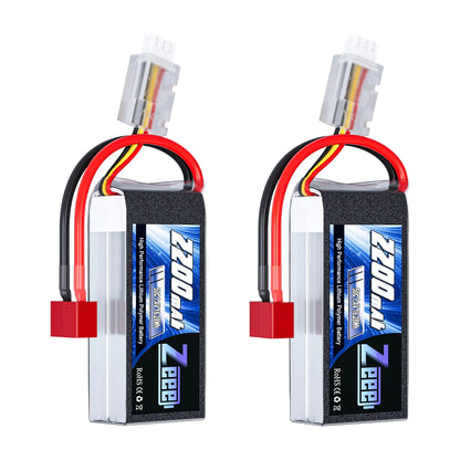Zeee 2S 2200mAh Shorty Lipo Battery 7.4V 50C RC Battery with Deans Connector Soft Pack for 1/16 Slash RC Car RC Truck RC Helicopter Airplane Quadcopter Drone RC Boat Racing Models (2 Pack)